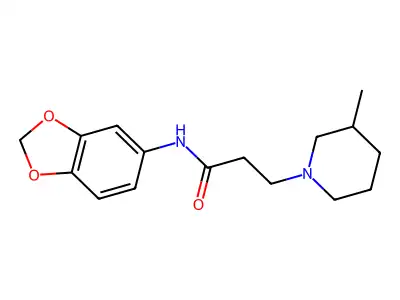 N-(1,3-benzodioxol-5-yl)-3-(3-methylpiperidin-1-yl)propanamide structure