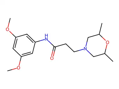 N-(3,5-dimethoxyphenyl)-3-(2,6-dimethylmorpholin-4-yl)propanamide structure