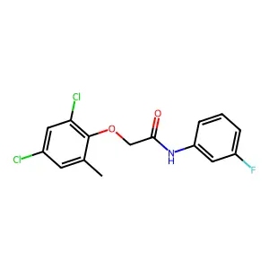 2-(2,4-dichloro-6-methylphenoxy)-N-(3-fluorophenyl)acetamide structure