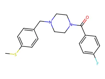 (4-Fluorophenyl)-[4-[(4-methylsulfanylphenyl)methyl]piperazin-1-yl]methanone structure
