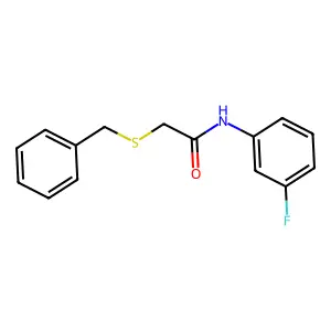 2-benzylsulfanyl-N-(3-fluorophenyl)acetamide structure