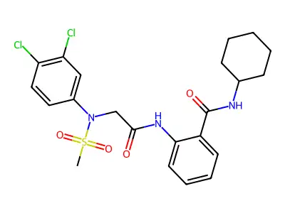 N-cyclohexyl-2-[[2-(3,4-dichloro-N-methylsulfonylanilino)acetyl]amino]benzamide structure