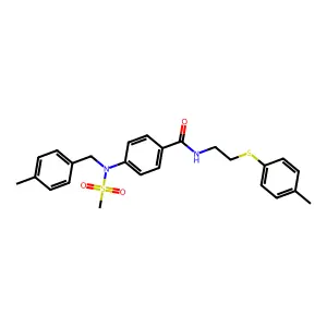 4-[(4-methylbenzyl)(methylsulfonyl)amino]-N-{2-[(4-methylphenyl)sulfanyl]ethyl}benzamide structure