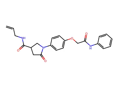 N-allyl-1-[4-(2-anilino-2-oxoethoxy)phenyl]-5-oxo-3-pyrrolidinecarboxamide structure