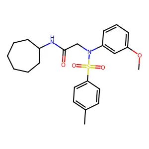N-cycloheptyl-2-(3-methoxy-N-(4-methylphenyl)sulfonylanilino)acetamide structure