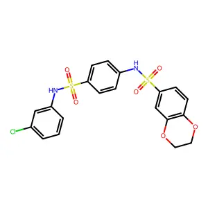 N-{4-[(3-chlorophenyl)sulfamoyl]phenyl}-2,3-dihydro-1,4-benzodioxine-6-sulfonamide structure