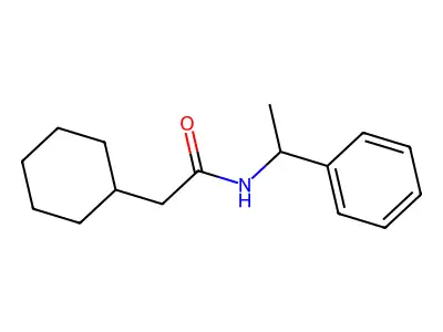 2-cyclohexyl-N-(1-phenylethyl)acetamide structure