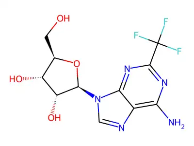 2-[6-Amino-2-(trifluoromethyl)purin-9-yl]-5-(hydroxymethyl)oxolane-3,4-diol structure