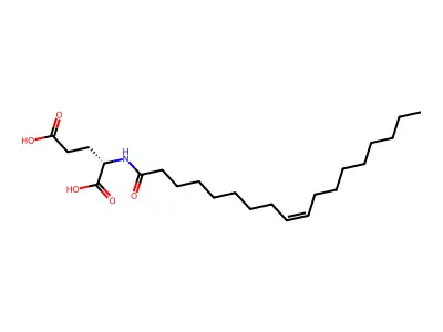 2-[[(Z)-octadec-9-enoyl]amino]pentanedioic acid structure
