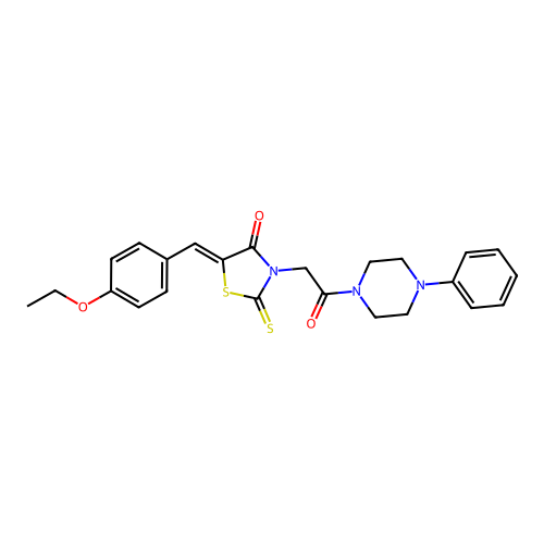 (5Z)-5-[(4-ethoxyphenyl)methylidene]-3-[2-oxo-2-(4-phenylpiperazin-1-yl)ethyl]-2-sulfanylidene-1,3-thiazolidin-4-one structure