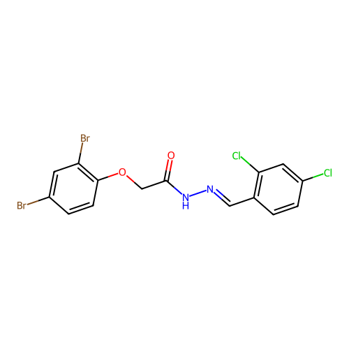 2-(2,4-dibromophenoxy)-N'-[(E)-(2,4-dichlorophenyl)methylidene]acetohydrazide structure