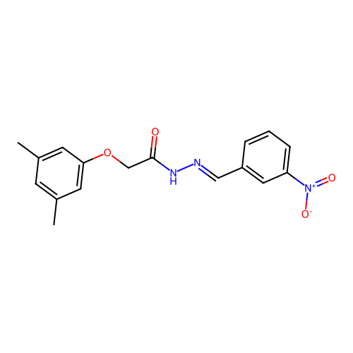 2-(3,5-dimethylphenoxy)-N'-[(E)-(3-nitrophenyl)methylidene]acetohydrazide structure
