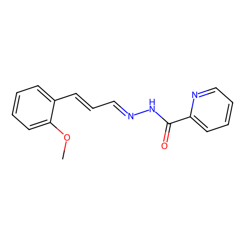 N-[(E)-[(E)-3-(2-methoxyphenyl)prop-2-enylidene]amino]pyridine-2-carboxamide structure