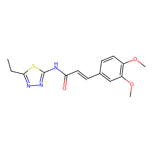 (E)-3-(3,4-dimethoxyphenyl)-N-(5-ethyl-1,3,4-thiadiazol-2-yl)acrylamide structure