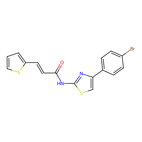 (E)-N-(4-(4-bromophenyl)thiazol-2-yl)-3-(thiophen-2-yl)acrylamide structure