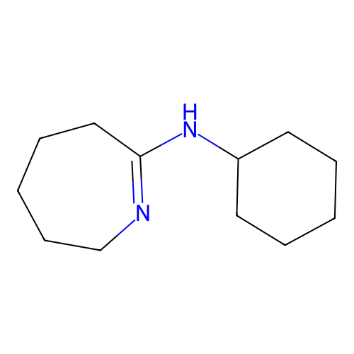 N-cyclohexyl-3,4,5,6-tetrahydro-2H-azepin-7-amine structure