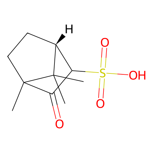 (1S-endo)-4,7,7-Trimethyl-3-oxobicyclo(2.2.1)heptane-2-sulphonic acid structure