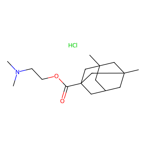 2-dimethylaminoethyl 3,5-dimethyladamantane-1-carboxylate Hydrochloride structure