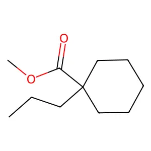 Cyclohexanecarboxylic acid, 1-propyl-, methyl ester structure