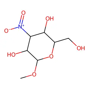 Methyl 3-deoxy-3-nitrohexopyranoside structure