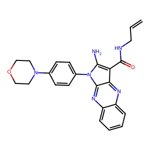 2-amino-1-(4-morpholin-4-ylphenyl)-N-prop-2-enylpyrrolo[3,2-b]quinoxaline-3-carboxamide structure