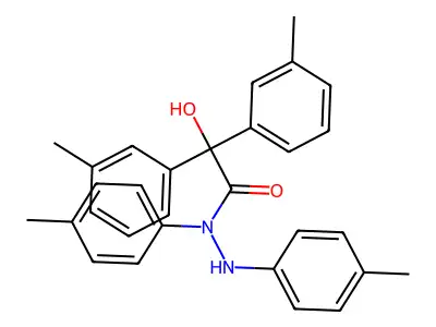 2-hydroxy-2,2-bis(3-methylphenyl)-N,N'-bis(4-methylphenyl)acetohydrazide structure