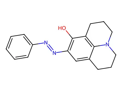 1H,5H-Benzo[ij]quinolizin-8-ol, 2,3,6,7-tetrahydro-9-(2-phenyldiazenyl)- structure