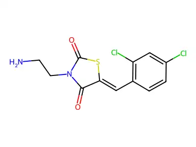 3-(2-Aminoethyl)-5-[(2,4-dichlorophenyl)methylidene]-1,3-thiazolidine-2,4-dione structure