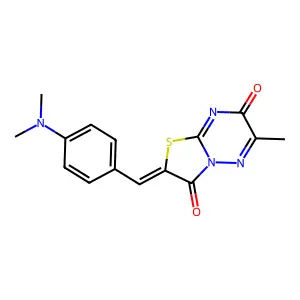 (Z)-2-(4-(dimethylamino)benzylidene)-6-methyl-2H-thiazolo[3,2-b][1,2,4]triazine-3,7-dione structure