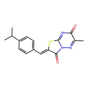 6-Methyl-2-[[4-(1-methylethyl)phenyl]methylene]-7H-thiazolo[3,2-b][1,2,4]triazine-3,7(2H)-dione structure