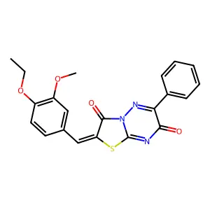 2-(4-Ethoxy-3-methoxybenzylidene)-6-phenyl-2H-thiazolo[3,2-b][1,2,4]triazine-3,7-dione structure