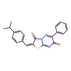 2-(4-isopropylbenzylidene)-6-phenyl-7H-[1,3]thiazolo[3,2-b][1,2,4]triazine-3,7(2H)-dione structure