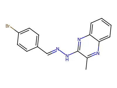 4-bromobenzenecarbaldehyde N-(3-methyl-2-quinoxalinyl)hydrazone structure
