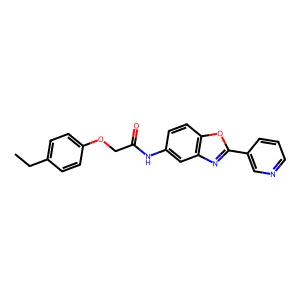 2-(4-ethylphenoxy)-N-[2-(pyridin-3-yl)-1,3-benzoxazol-5-yl]acetamide structure