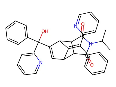 5-Norbornene-2,3-dicarboximide, 5-(alpha-hydroxy-alpha-2-pyridylbenzyl)-N-isopropyl-7-(alpha-2-pyridylbenzylidene)-, endo- structure