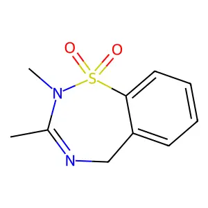 1,2,4-Benzothiadiazepine, 2,5-dihydro-2,3-dimethyl-, 1,1-dioxide structure