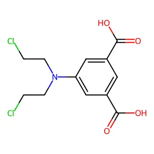 5-[Bis(2-chloroethyl)amino]benzene-1,3-dicarboxylic acid structure