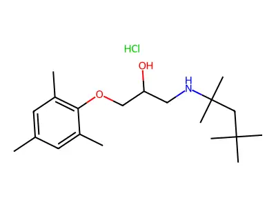 1-(Mesityloxy)-3-((2,4,4-trimethylpentan-2-yl)amino)propan-2-ol hydrochloride structure