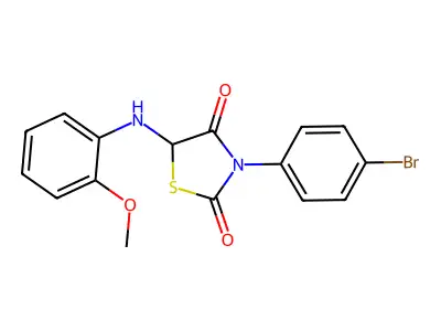 3-(4-Bromophenyl)-5-(2-methoxyanilino)-1,3-thiazolidine-2,4-dione structure