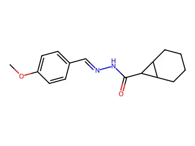Bicyclo[4.1.0]heptane-7-carboxylic acid, 2-[(4-methoxyphenyl)methylene]hydrazide structure