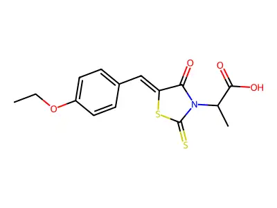 2-[(5Z)-5-[(4-ethoxyphenyl)methylidene]-4-oxo-2-sulfanylidene-1,3-thiazolidin-3-yl]propanoic acid structure