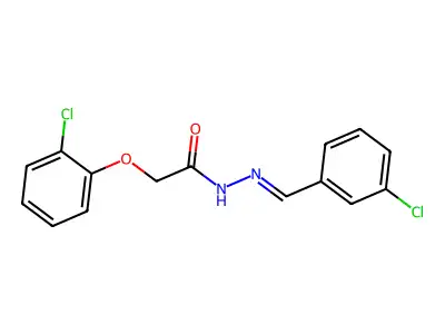 2-(2-chlorophenoxy)-N-[(3-chlorophenyl)methylideneamino]acetamide structure