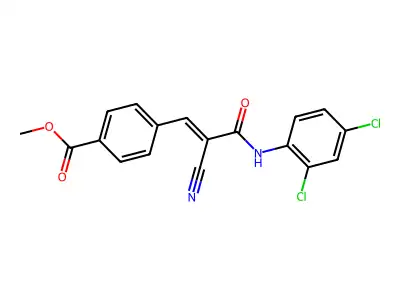 Methyl 4-{2-cyano-2-[(2,4-dichlorophenyl)carbamoyl]eth-1-en-1-yl}benzoate structure