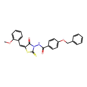 (Z)-4-(benzyloxy)-N-(5-(2-methoxybenzylidene)-4-oxo-2-thioxothiazolidin-3-yl)benzamide structure