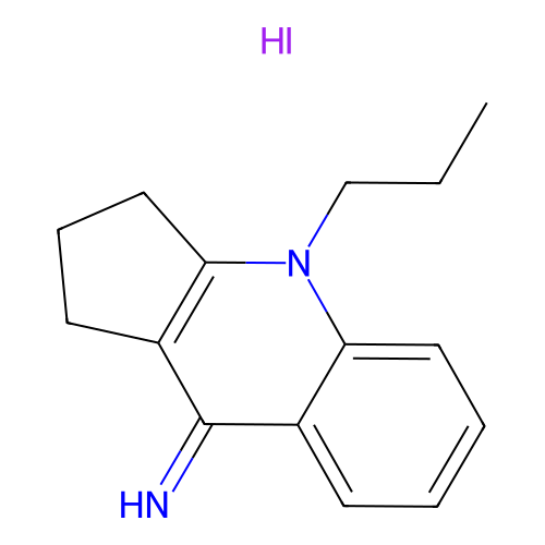 4-propyl-2,3-dihydro-1H-cyclopenta[b]quinolin-9(4H)-imine hydroiodide structure