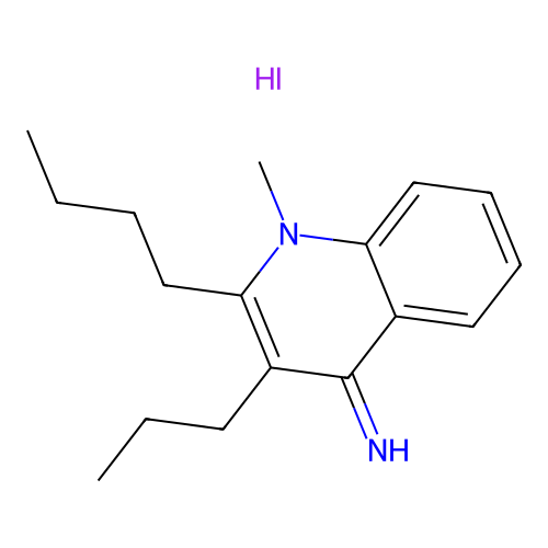 2-Butyl-1-methyl-3-propyl-1H-quinolin-4-ylideneamine structure