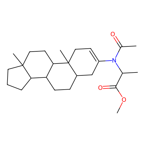 Methyl 2-[acetyl(androst-2-en-3-yl)amino]propanoate structure