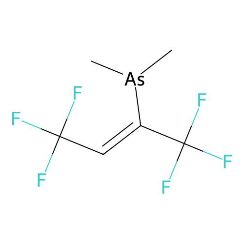 Arsine, dimethyl(3,3,3-trifluoro-1-(trifluoromethyl)-1-propenyl)-, (Z)- structure