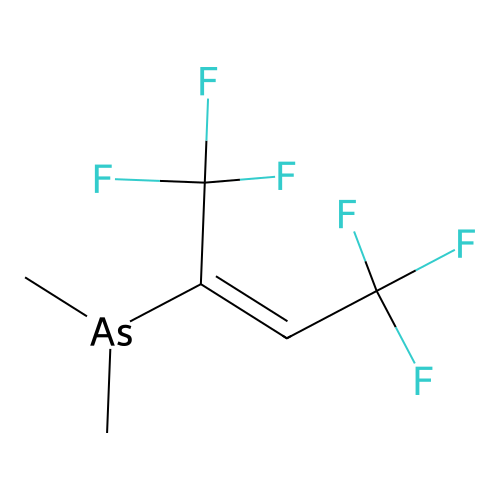 Arsine, dimethyl(3,3,3-trifluoro-1-(trifluoromethyl)-1-propenyl)-, (E)- structure