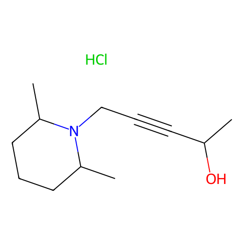 5-(2,6-Dimethylpiperidin-1-yl)pent-3-yn-2-ol hydrochloride structure